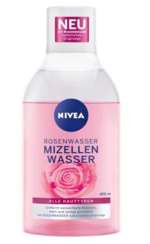 NIVEA Rosenwasser Mizellenwasser 400 ml Gesichtsreinigung mit MicellAIR Technologie und natuerlich