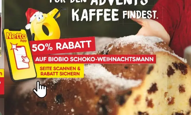 [Netto MD APP] Netto App 50% Rabatt auf BioBio Schoko- Weihnachtsmann
