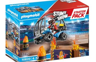 PLAYMOBIL Stuntshow 70820 Starter Pack Stuntshow Quad mit Feuerrampe Spielzeug fuer Kinder ab 4 Jahren Amazon de Spielzeug