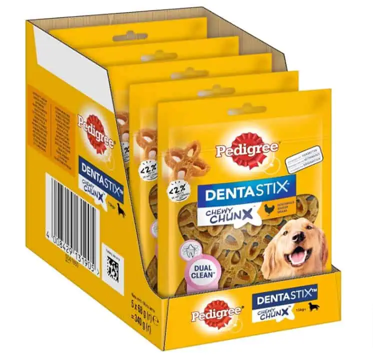 Pedigree DENTASTIX Chewy Chunx für große Hunde (ab 15kg) mit Huhn 5x 68g ab 7,18€ (Prime)