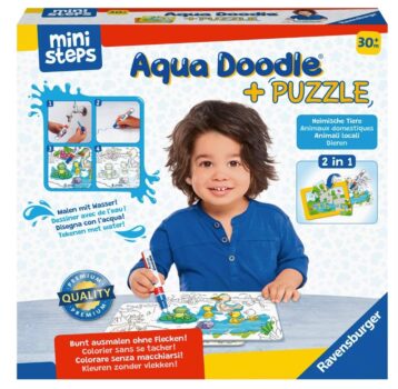 Ravensburger ministeps 4184 Aqua Doodle Puzzle  Heimische Tiere Erstes Malen und Puzzlen fuer Kinde