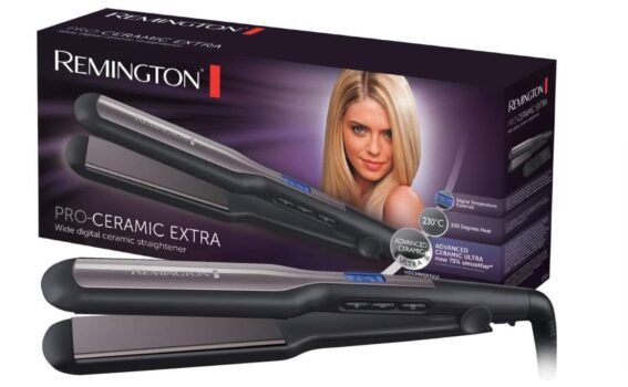 Remington Glaetteisen breit Pro Ceramic Extra extra breite 45mm Stylingplatten speziell fuer dickes