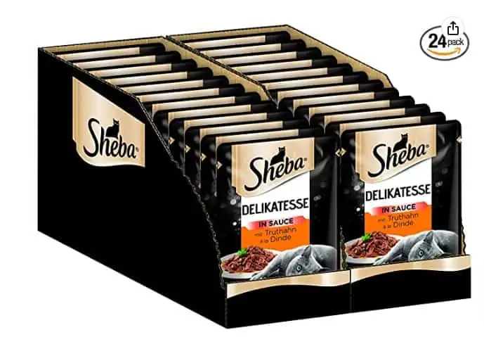 Sheba Delikatesse in Sauce – Hochwertiges Katzen Nassfutter mit feiner Truthahn 24 x 85g ab 11,22 € inkl. Prime-Versand (statt 23,39 €)
