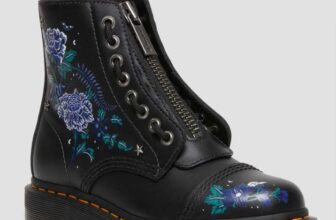 Sinclair Mystic Floral Leder Plateaustiefel   Dr. Martens