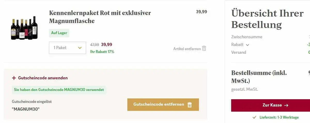 Preisfehler/ Gutscheinfehler: 5 Flaschen Rotwein + Magnum Flasche für 9,99€ inkl. Versand (statt 48,00€)
