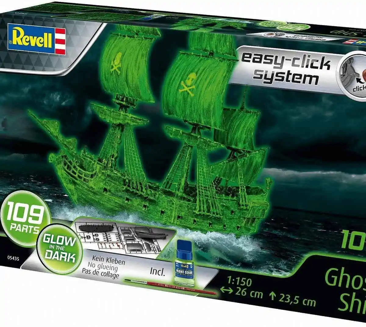 Revell Piraten-Geisterschiff mit Nachtleuchtfarbe, Modellbausatz (Prime)
