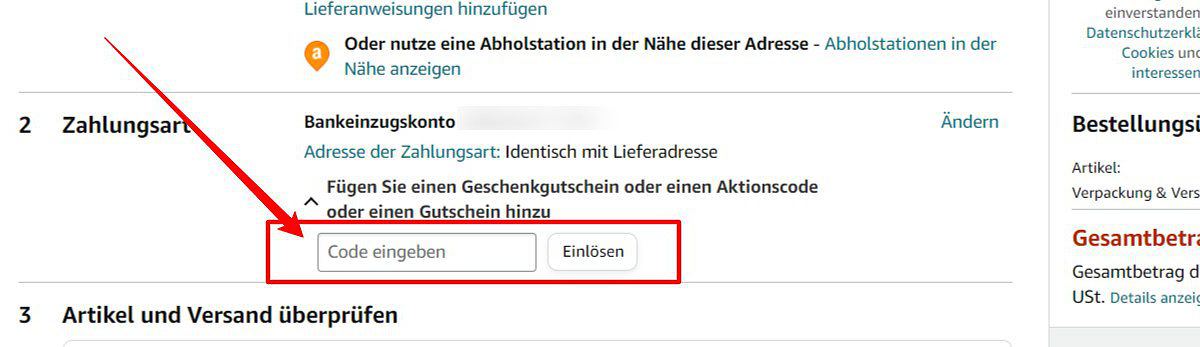 Amazon Rabattcode einloesen