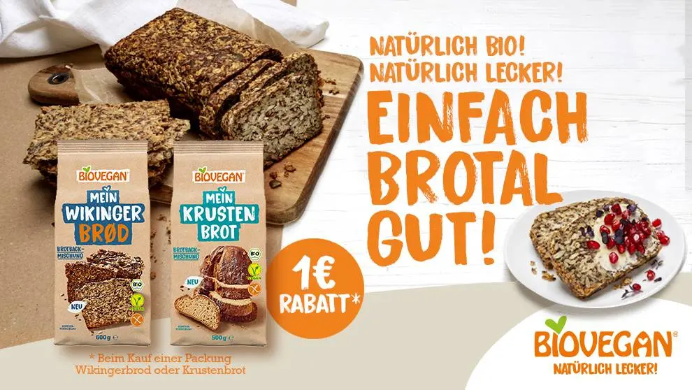 Biovegan Krustenbrot Wikingerbrod