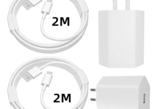 Charlore USB iPhone Ladegeraet und iPhone Ladekabel Mfi Zertifiziert M Lightning Kabel mit Netzteil （ Pack）