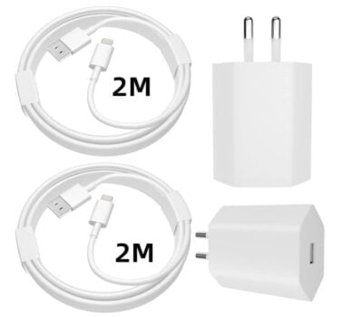 Charlore USB iPhone Ladegeraet und iPhone Ladekabel Mfi Zertifiziert M Lightning Kabel mit Netzteil （ Pack）