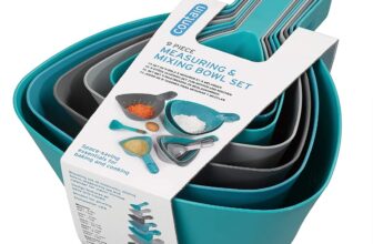 Chef Aid Set Messbecher und Teigschuesseln Messbecherset Messbecher aus Kunststoff Stapelbar Mit