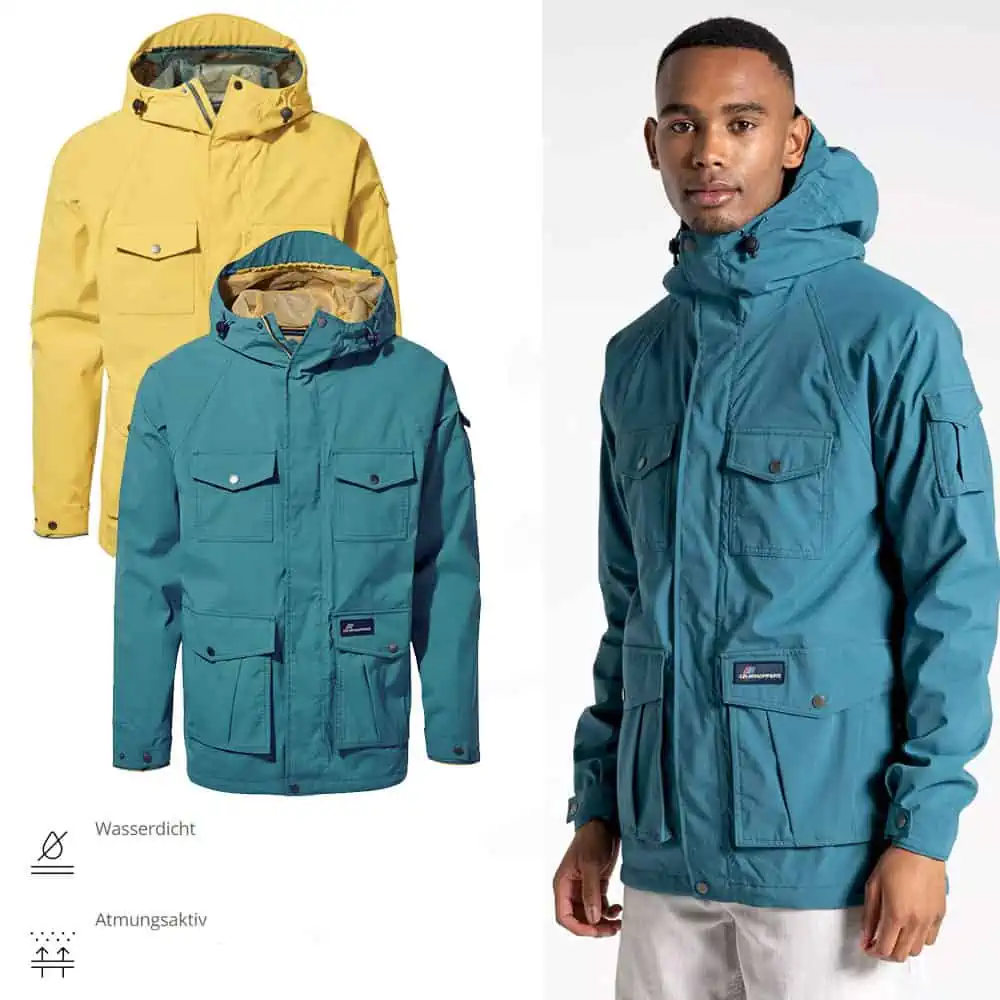 Craghoppers Stretch Outdoor Regenjacke (2 Farben Gr. S bis XL) für 53,99 € inkl. Versand + Gratis Thermopad