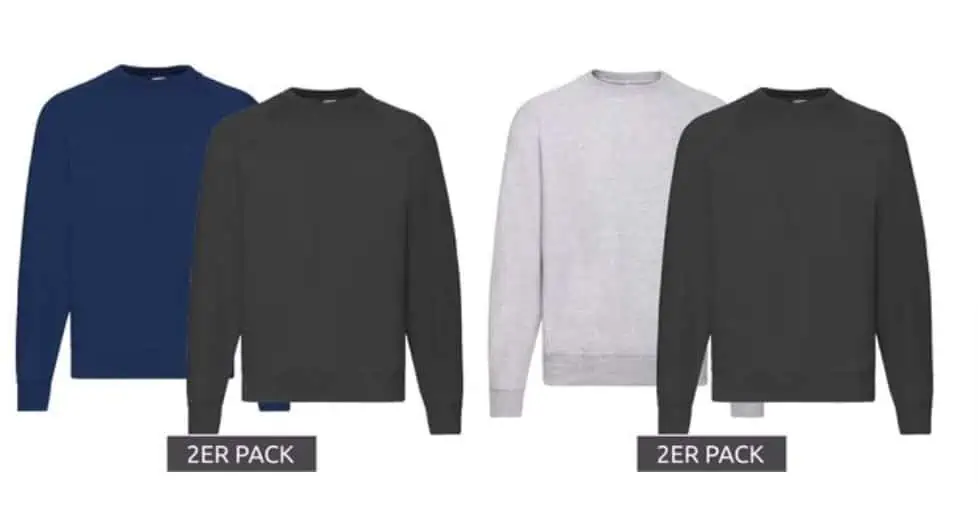 4x Fruit of the Loom Pullover (4 Farben Gr. M bis XL) für 29,98 € inkl. Versand (statt 80,00 €)