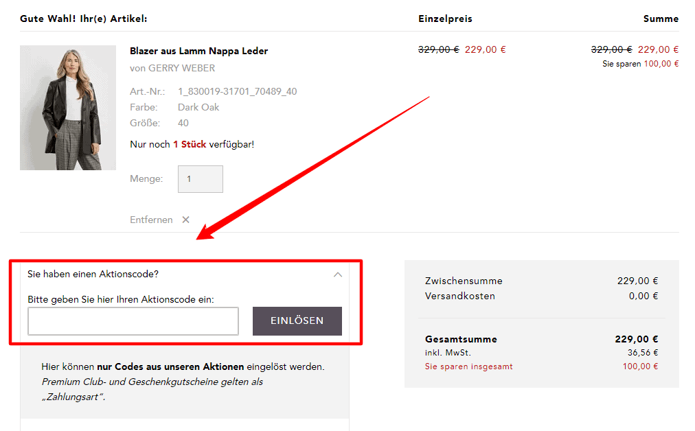 Gerry Weber Rabattcode einloesen