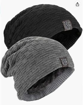 Kungber Herren Beanie Muetze Warme gefuetterte Feinstrick