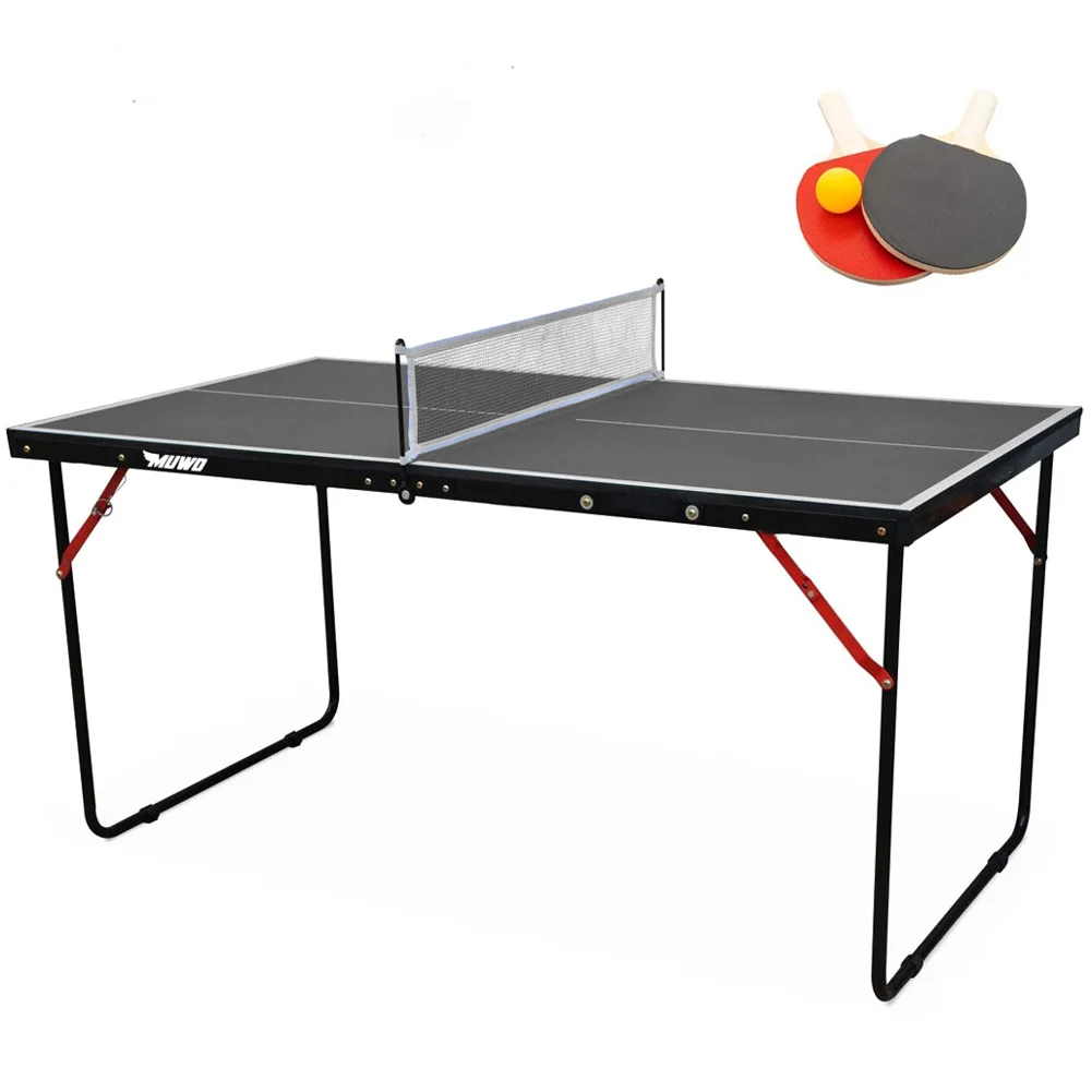 MUWO Indoor faltbare Mini Tischtennisplatte 137 x 76 cm