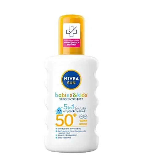 NIVEA SUN Babies & Kids Sensitiv Schutz Sonnenspray LSF 50+ (200ml) ab 7€ inkl. Prime-Versand
