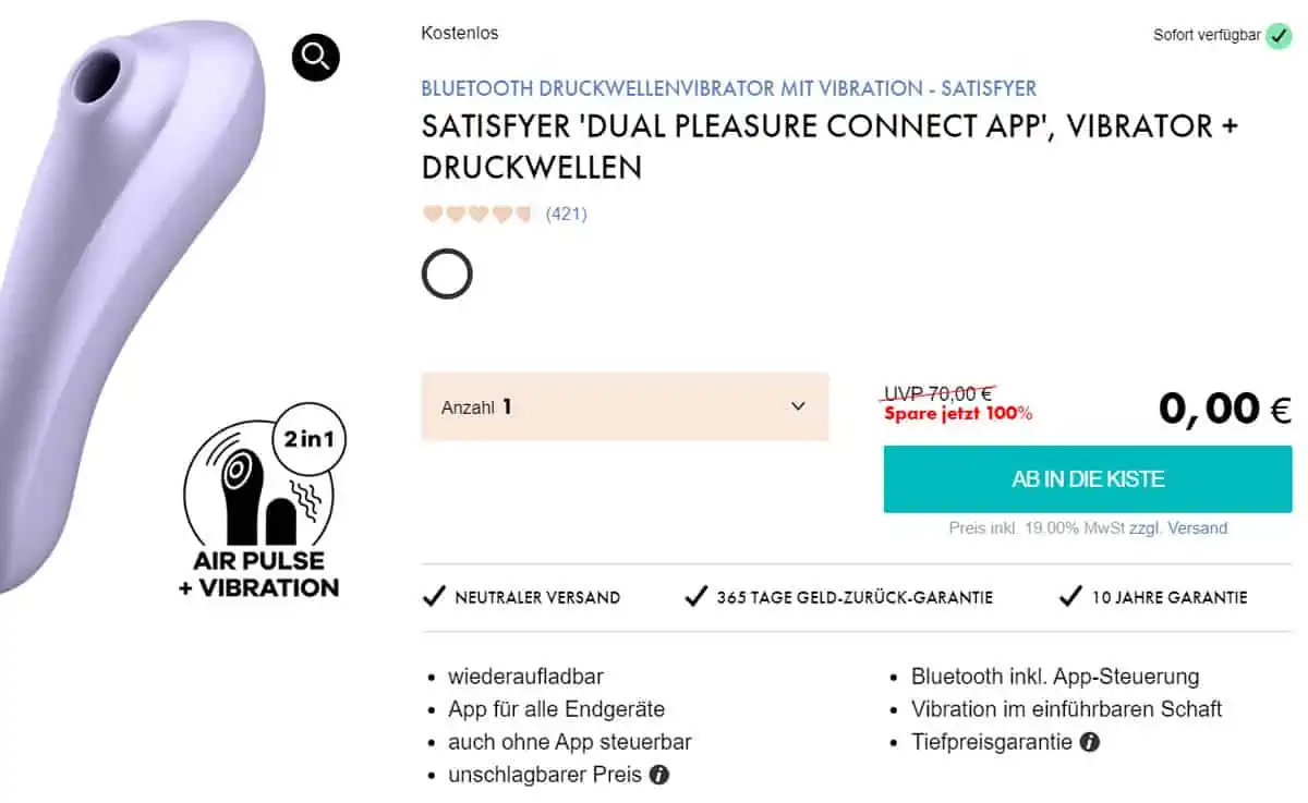 Eis DE Satisfyer Dual Pleasure Connect App Bluetooth 