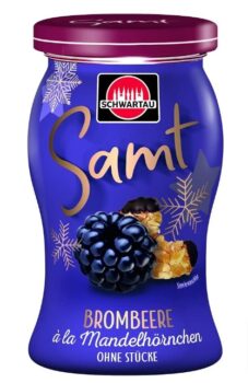 Schwartau Samt Winter Edition Brombeere a la Mandelhoernchen Fruchtaufstrich ohne Stuecke g Amazon de Lebensmittel Getraenke