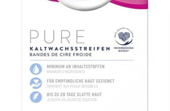 Veet PURE Kaltwachsstreifen – Geeignet fuer sensible Haut – Anwendung fuer Gesicht – Bis zu Tage gl