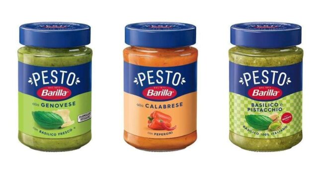 Verschiedene Sorten Barilla Pesto