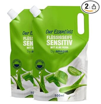 by Amazon Fluessigseife Nachfuellpackung Sensitiv Aloe Vera 500ml x 2 Amazon de Beauty