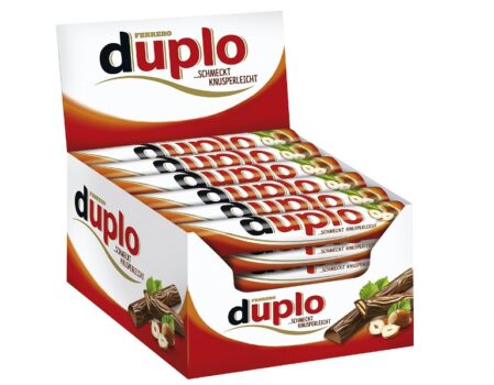 duplo Einzelriegel einzeln verpackte Schokoriegel knusprige Waffeln umhuellt von einer koestlichen