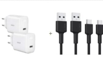 er Pack AUKEY Schnell Ladegeraet USB C je W PA FS Weiss