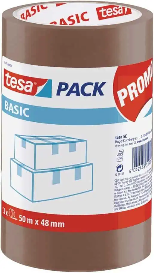 3er-Pack tesa Basic Pack Verpackungsklebeband, Braun für 4,44 € inkl. Prime-Versand (statt 7,50 €)