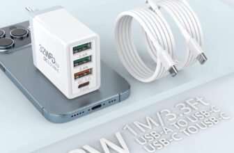 Ports USB Ladegeraet mit W Intelligent QC Schnellladegeraet Mehrfach Ladestecker USB C