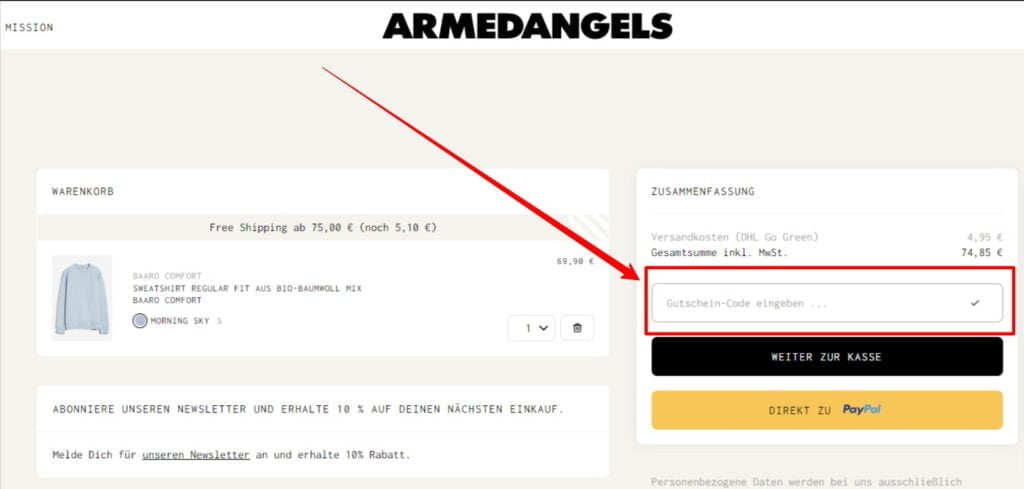 ARMEDANGELS Rabattcode einlösen