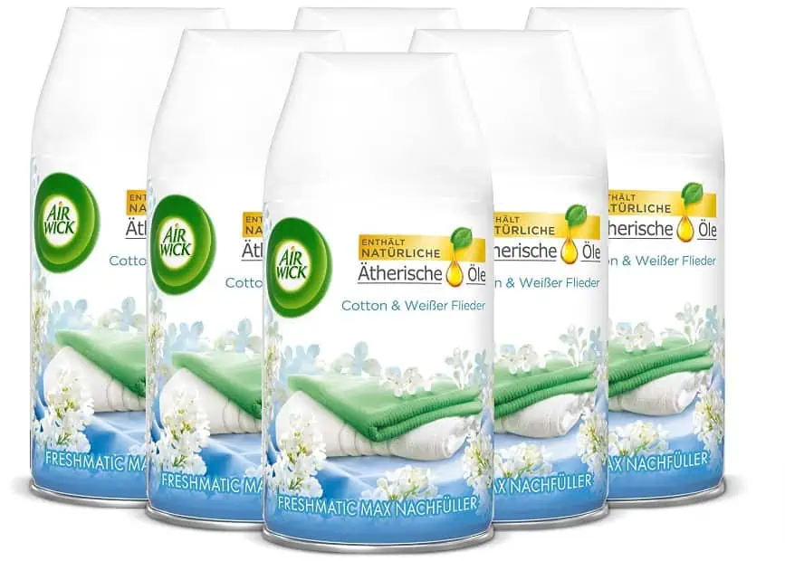 Air Wick Freshmatic Max Raumspray – Nachfüller Cotton & Weißer Flieder 6 x 250 ml ab 13,17 € inkl. Prime-Versand (statt 23,37 €)