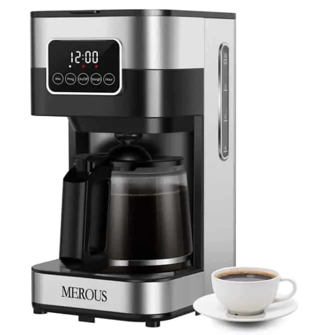 MEROUS Filterkaffeemaschine, programmierbare Kaffeemaschine mit Karaffe, LED-Touchscreen, 1,25 L für 23,60 € inkl. Versand (statt 58,99 €)