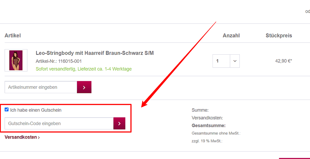 Andalous Dessous Rabattcode einlösen