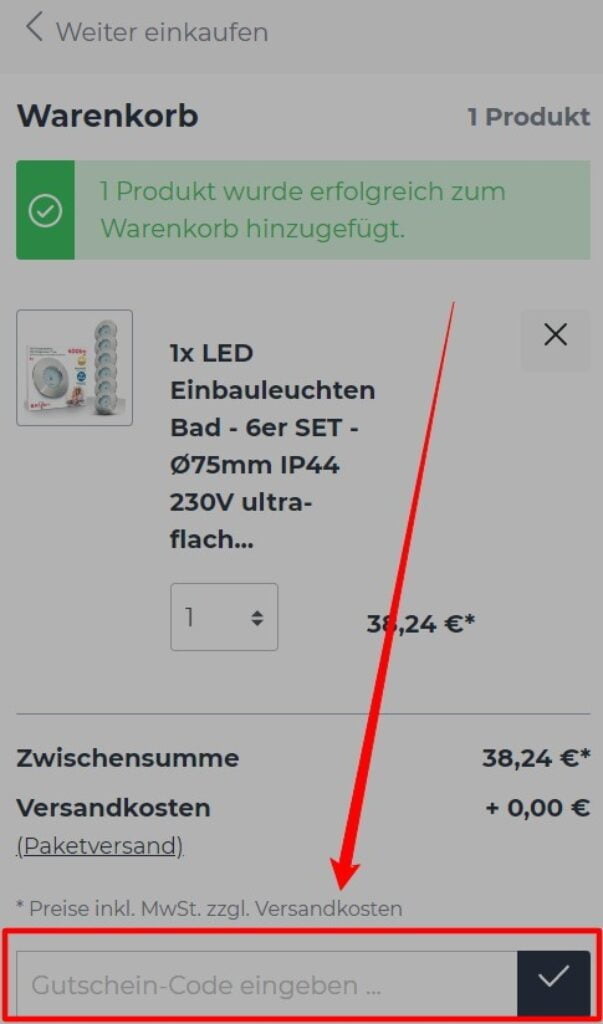 B.K. Licht Rabattcode einlösen