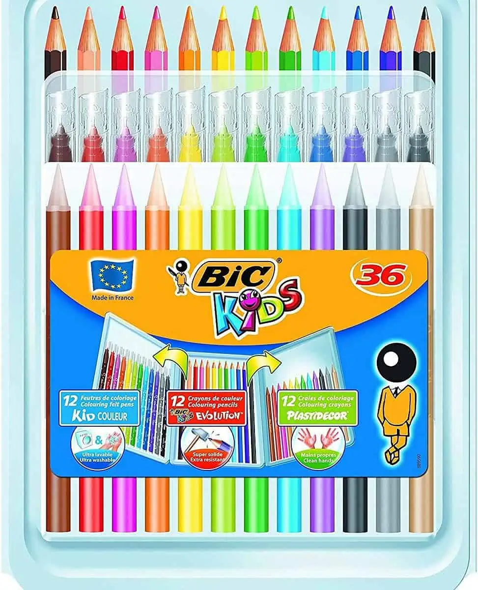 BIC Kids Stifte Set: 12 Buntstifte, 12 Filzstifte und 12 Malkreiden für 7,39 € inkl. Prime-Versand (statt 12,99 €)
