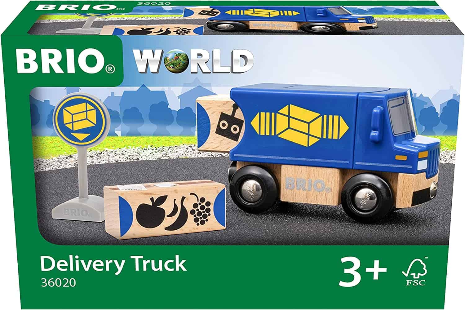 Brio World Lieferwagen Blauer Liefer Lkw Mit Zwei Magnetischen Holzcontainern