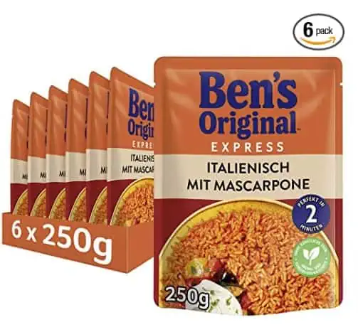 Ben’s Original Express-Reis Italienisch – Tomate & Mascarpone, 6 Packungen (6 x 250g) für 8,06 € inkl. Versand