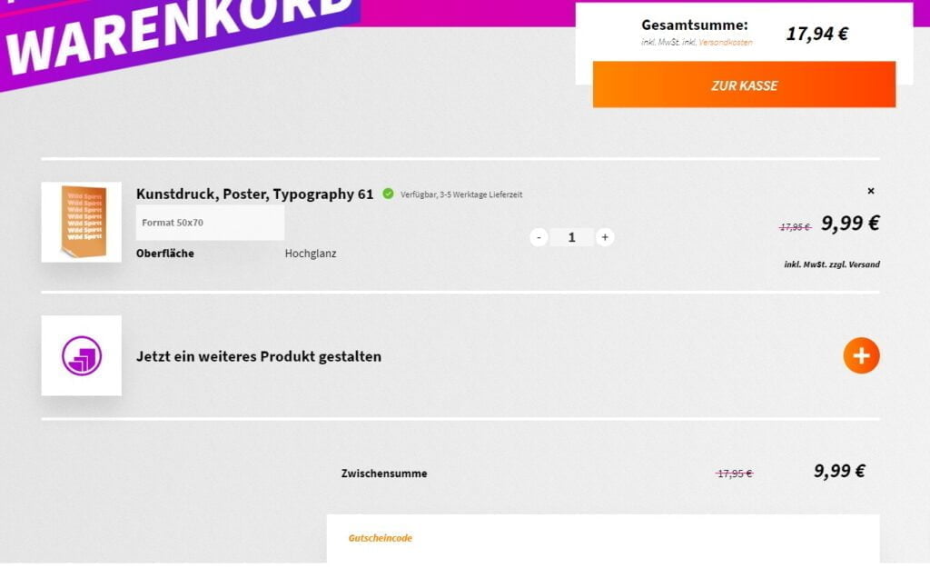 Bilder.de Rabattcode einlösen