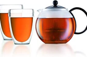 Bodum Assam Teepresse mit doppelwandigen PC Bechern