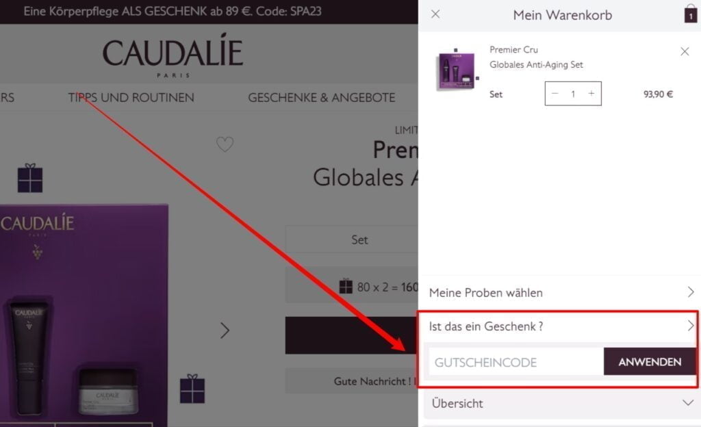 Caudalie Rabattcode einlösen