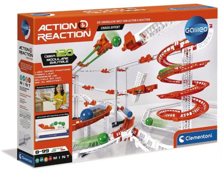 Clementoni Galileo Science – Action Reaction Chaos Effekt Modellbausatz fuer eine Kugelbahn