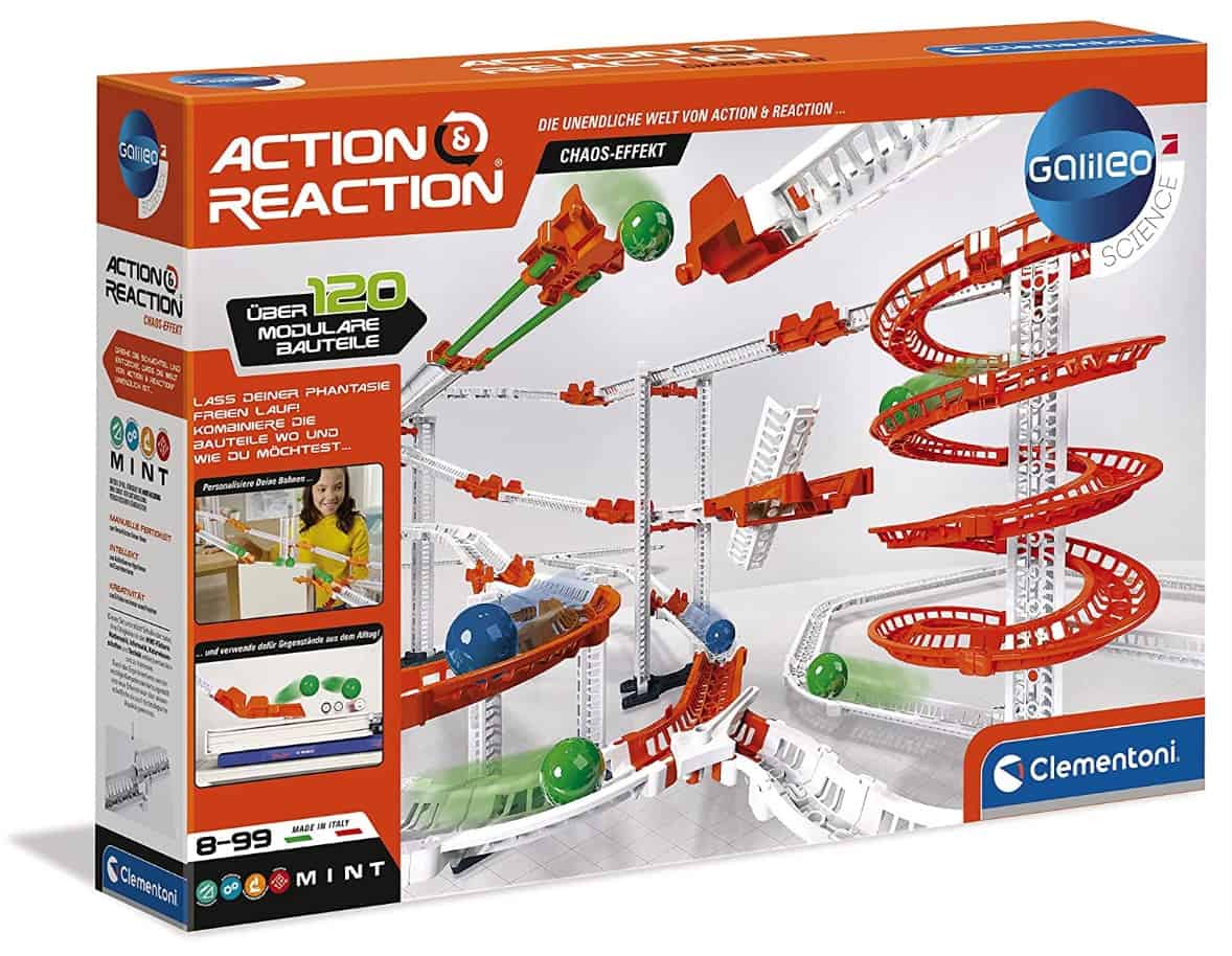 Clementoni Galileo Science – Action Reaction Chaos Effekt Modellbausatz Fuer Eine Kugelbahn