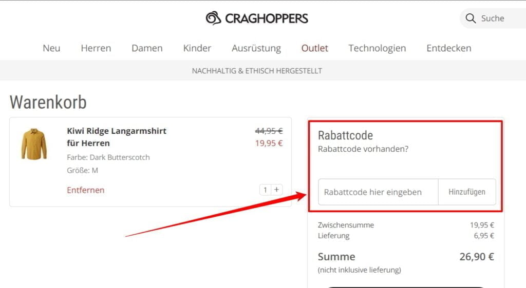 Craghoppers Rabattcode einlösen