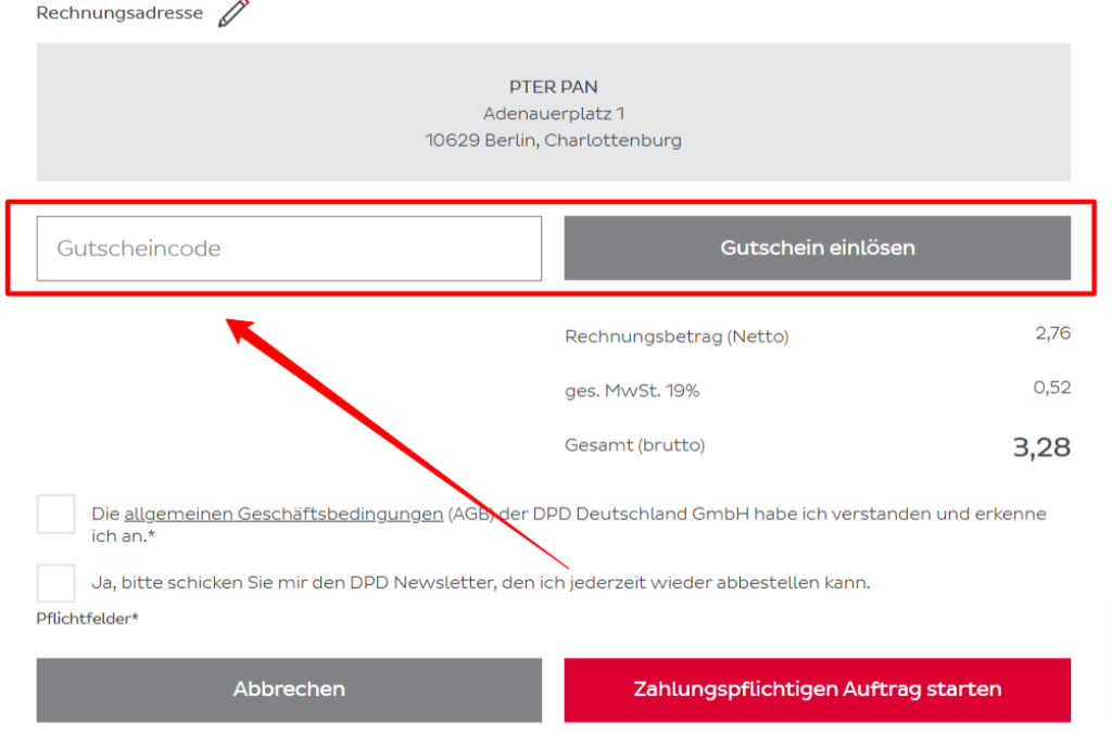 DPD Rabattcode einlösen