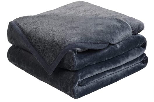 Decke Sofa Kuscheldecke grau warm Flanell Fleecedecke gsm