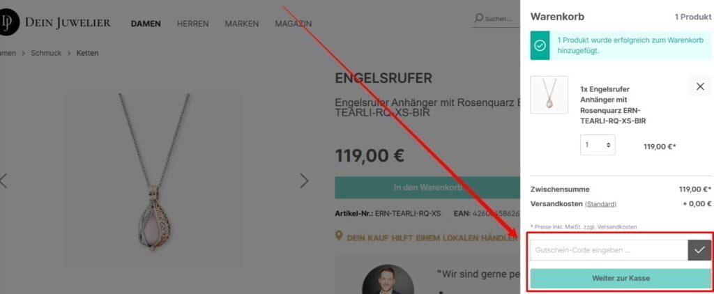 Dein Juwelier Rabattcode einlösen