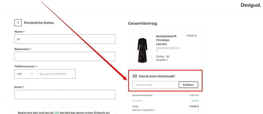 Desigual Rabattcode einlösen