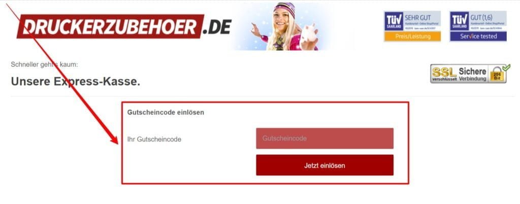 Druckerzubehoer Rabattcode einlösen