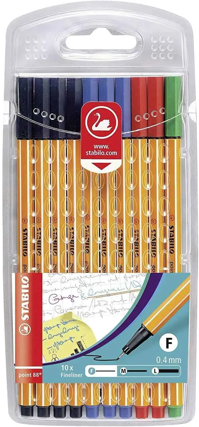 Fineliner – STABILO point 88 – 10er Pack Office (4 x schwarz, 3 x blau, 2 x rot, 1 x grün) für 5,99 € inkl. Prime-Versand (statt 8,59 €)